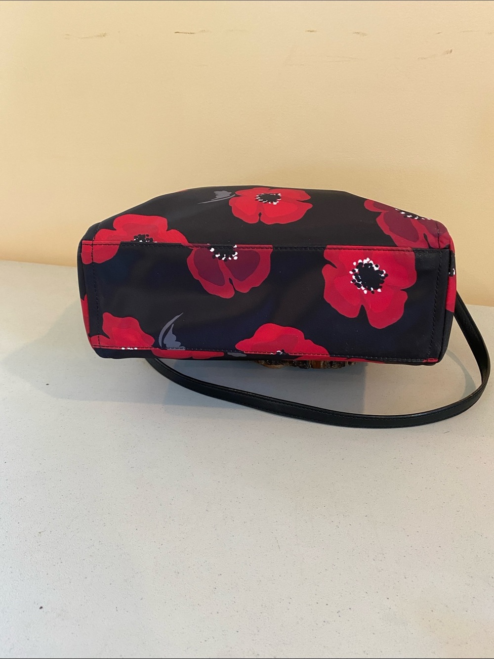 kate spade Black Tote with Red Floral Print - Picture 3 of 8